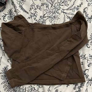 Brandy Melville Brown off the shoulder long sleeve